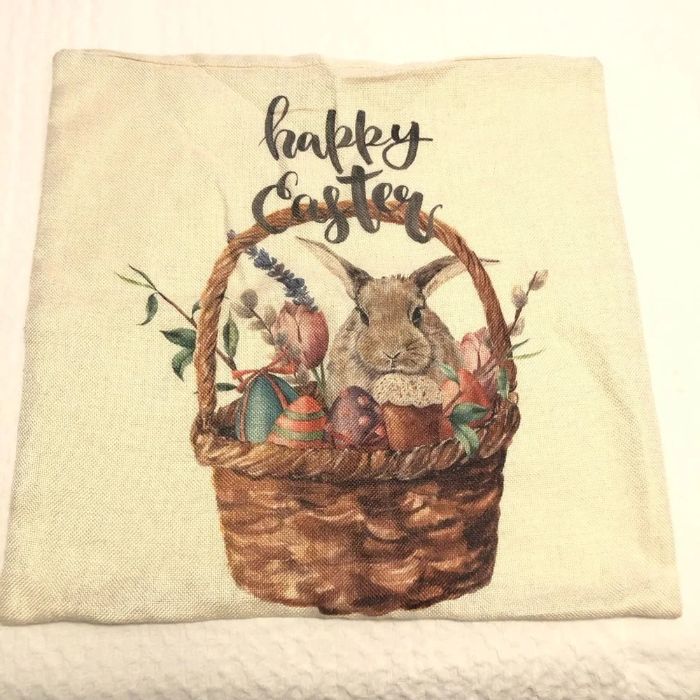 Easter Bunny Pillow Covers Set of 2 Size 17 1/2